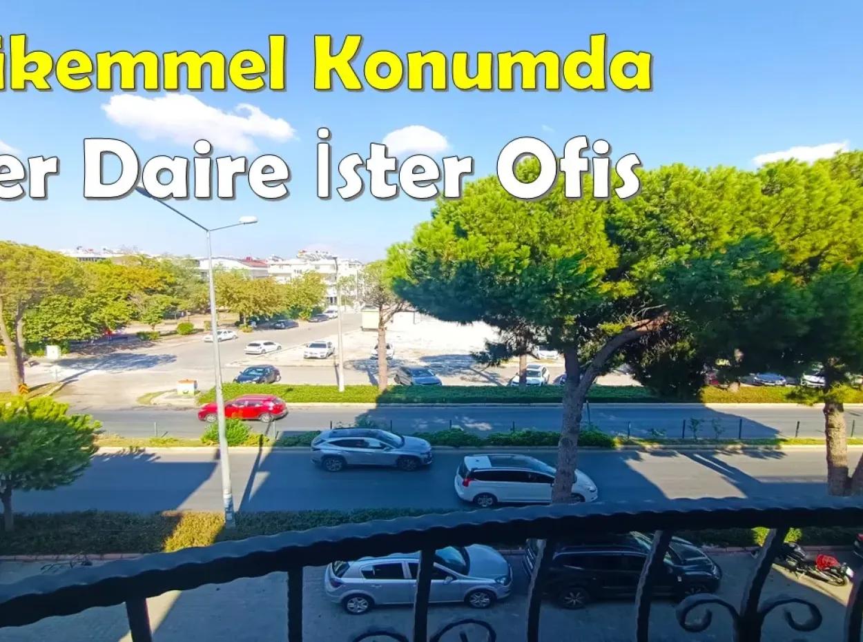 In Perfekter Lage - Wohnung Oder Büro - Wohnung Zum Verkauf In Didim - Wohnung Mit Blick Auf Den Atatürk-Boulevard